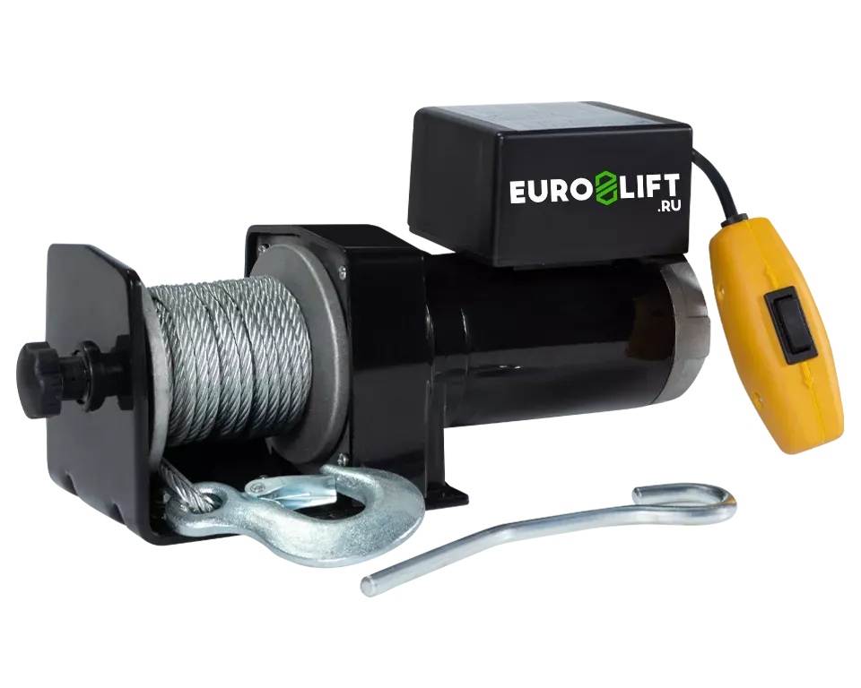 Лебедка автомобильная электрическая EUROLIFT KDJ-2000H (200-D) 12V