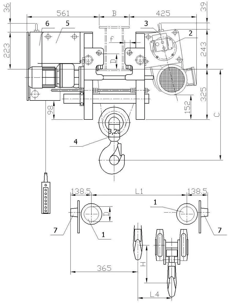 Таль электрическая канатная Euro-Lift SH 32 H 9 УСВ 3,2т 9м