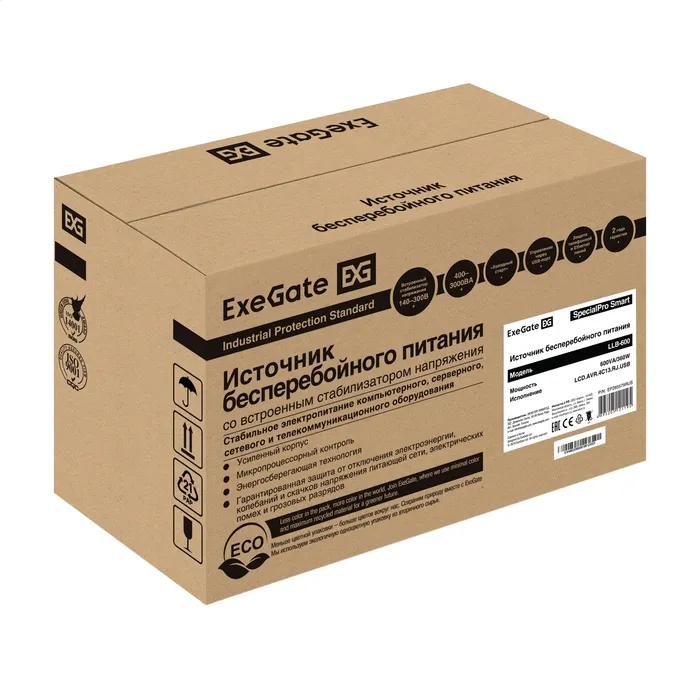 ИБП ExeGate SpecialPro Smart LLB-650.LCD.AVR 2SH.RJ.USB / 1SH.2C13.RJ.USB / 4C13.RJ.USB