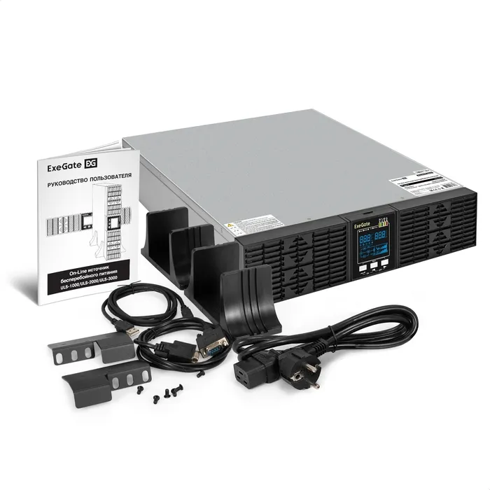 ИБП ExeGate PowerExpert ULS-2000.LCD.AVR.6C13.USB.RS232.SNMP.BC.2U