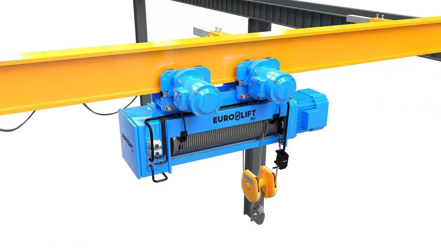 Таль электрическая стационарная канатная Euro-Lift FOH 20 т, 12 м (тепловая защита двигателя, без пульта и электрошкафа)