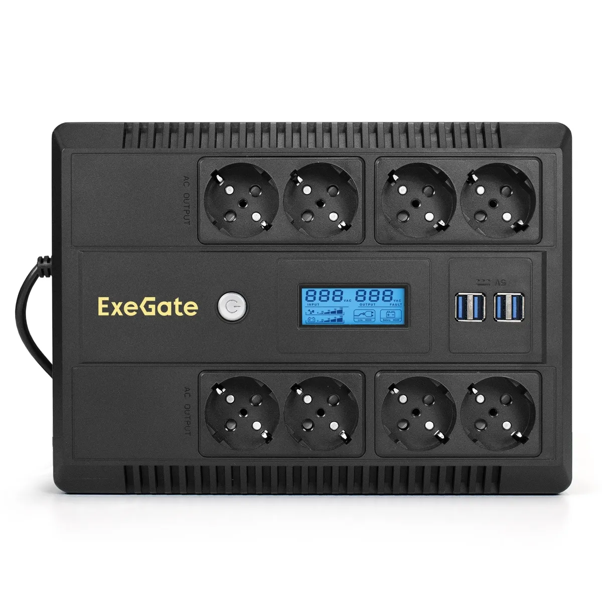 ИБП ExeGate NEO Smart LHB-600.LCD.AVR.8SH.CH.RJ.USB