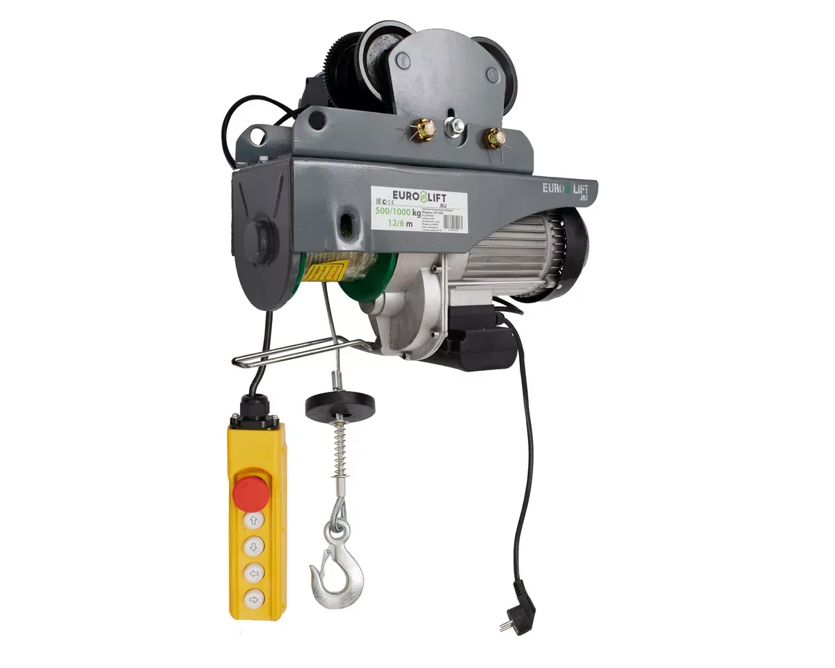 Лебедка электрическая передвижная Euro-Lift KX 1000 г/п 500/1000 кг, в/п 12/6 м