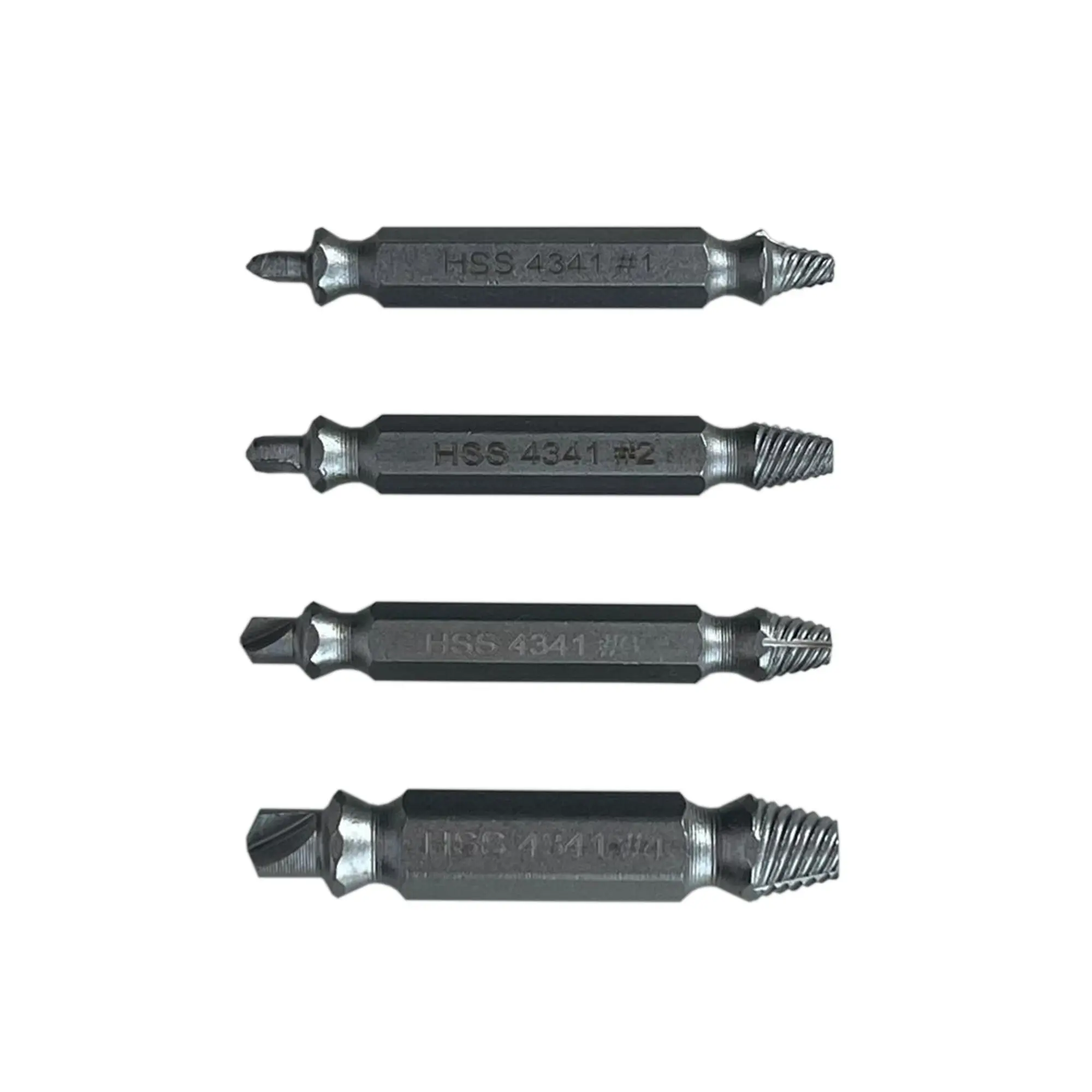 Набор двусторонних винтовых экстракторов TURBOSKY DE-1 (silver) 4 шт