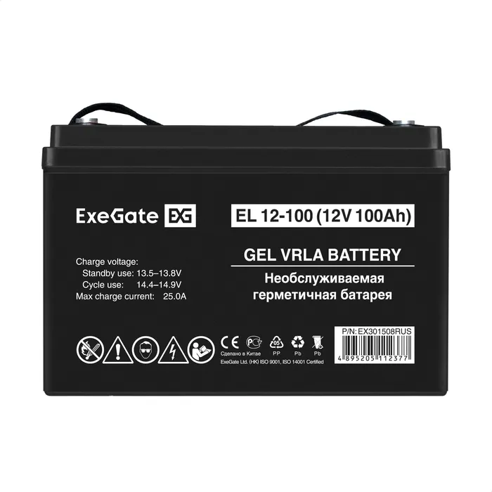 Аккумулятор ExeGate EL 12-100-M8 (12V 100Ah)