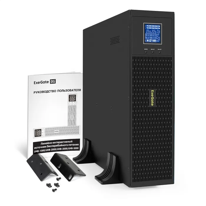 ИБП ExeGate SinePower UHB-5000.LCD.AVR.6C13.RJ.USB.3U