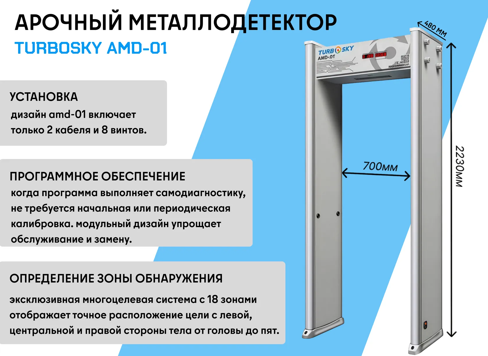 Арочный металлодетектор Turbosky AMD-01