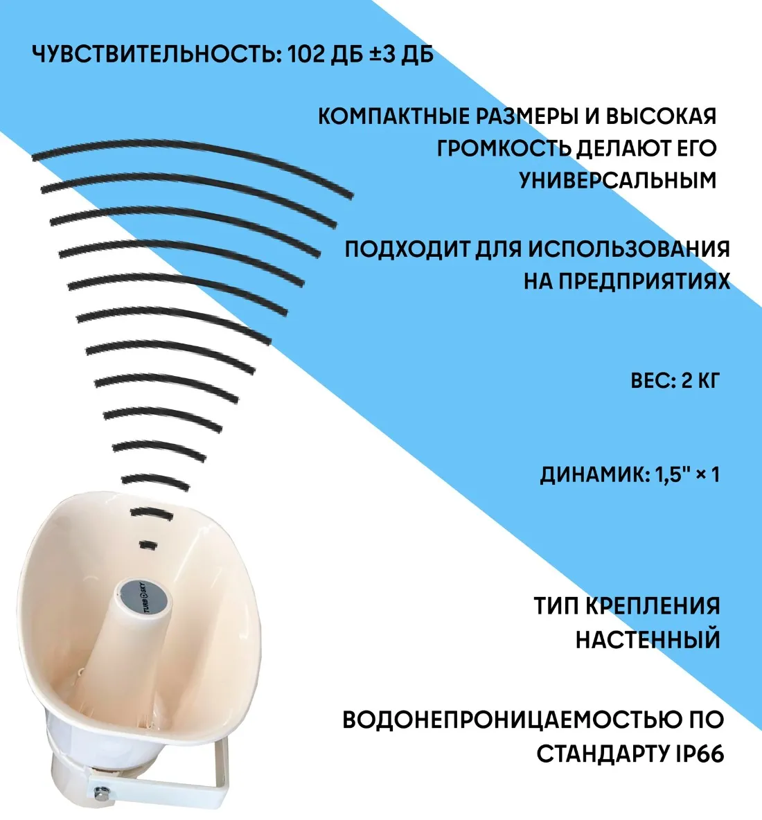 Громкоговоритель настенный TURBOSKY TH-230 фото-2