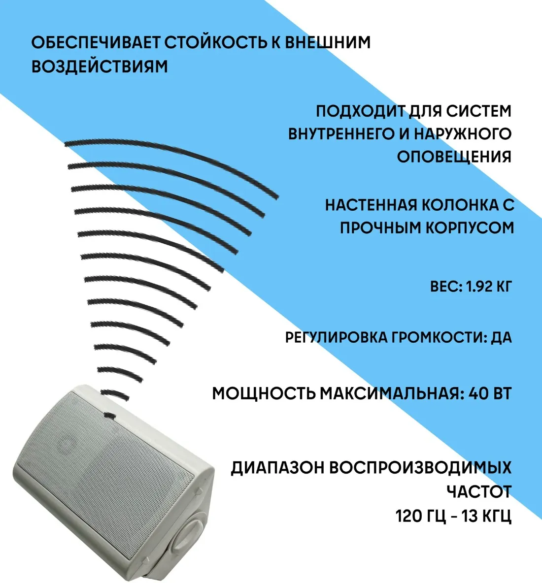Громкоговоритель настенный TURBOSKY TR-674 фото-2