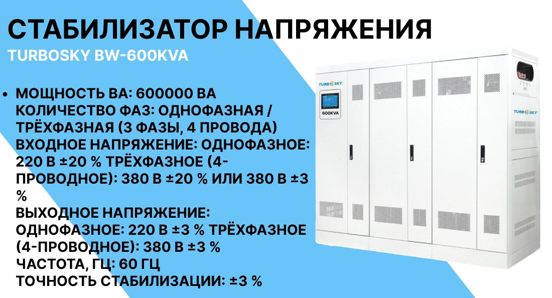 Стабилизатор напряжения TURBOSKY BW-600KVA фото-1